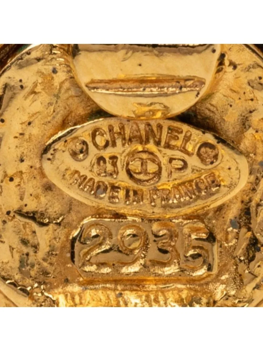 Chanel CC Logo Vintage Round Earrings Gold Plated